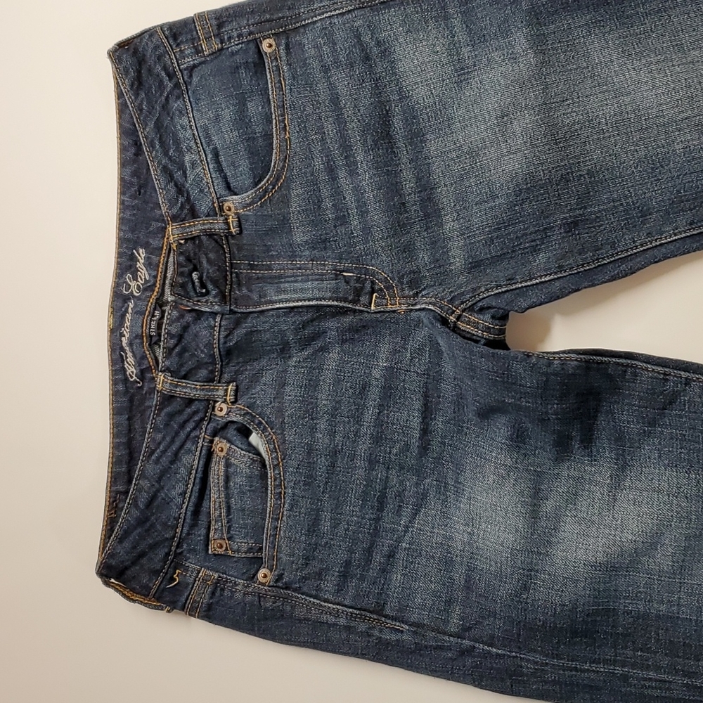American Eagle Womens Stretch Jeans size 2 Regular Blue Boy Fit